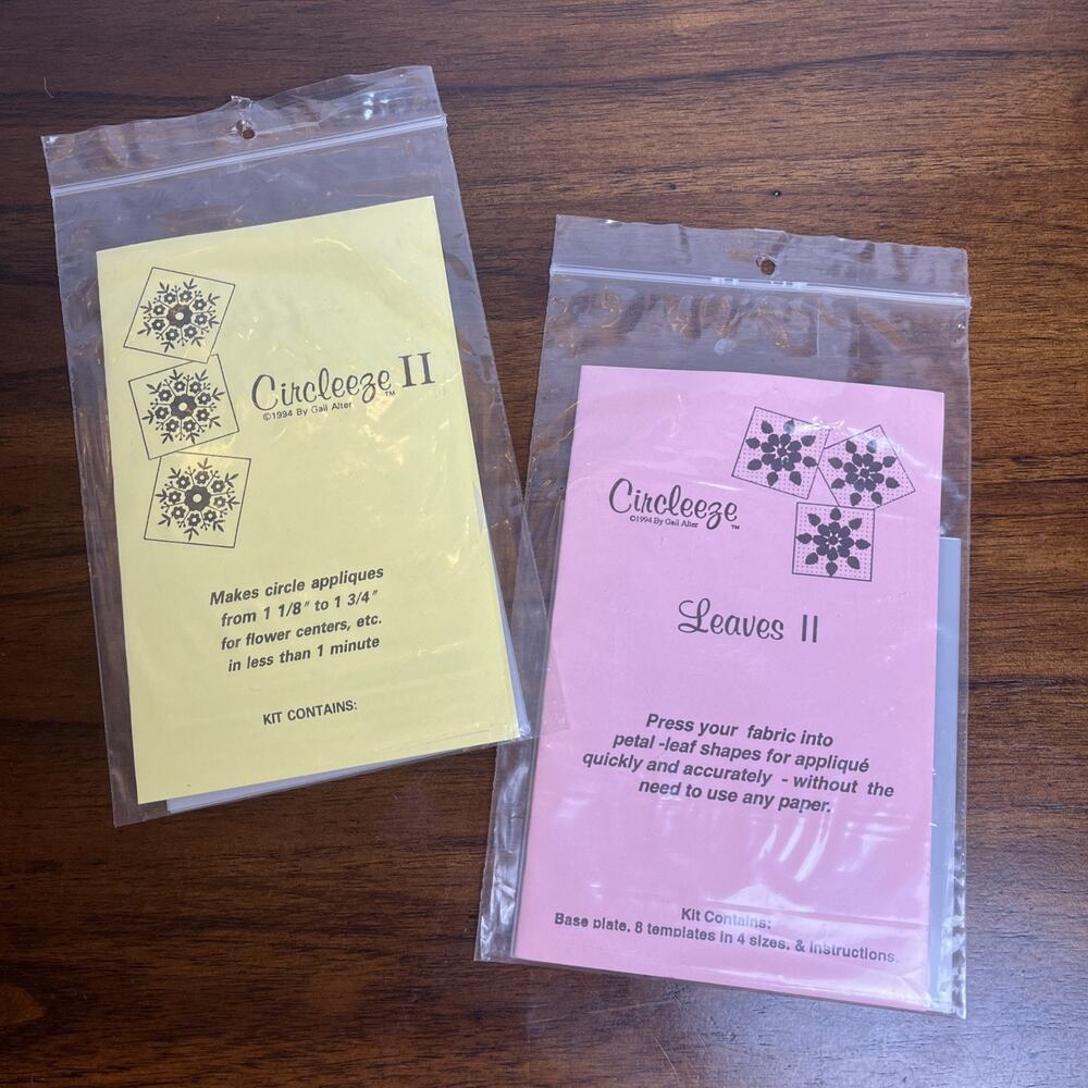 1994 Quilting Template Set of Circleeze II and Circleeze Leaves II by Gail Alter